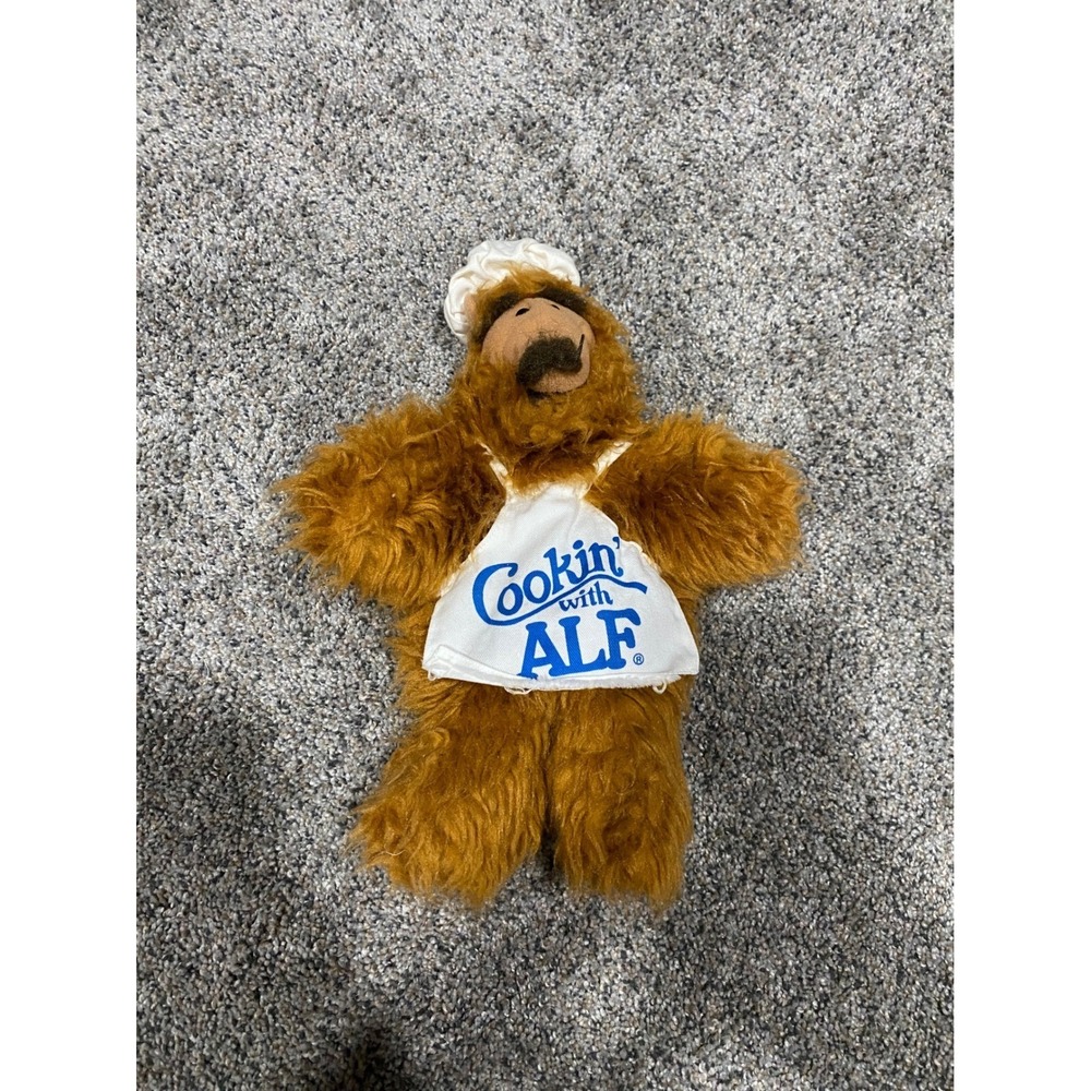 Vintage ALF Plush Cookin with ALF Chef Apron Hat 1980s Alien Life Form Toy